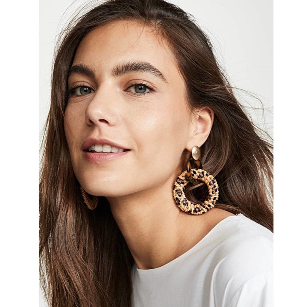 Piper K Leopard Pattern Earrings NIB